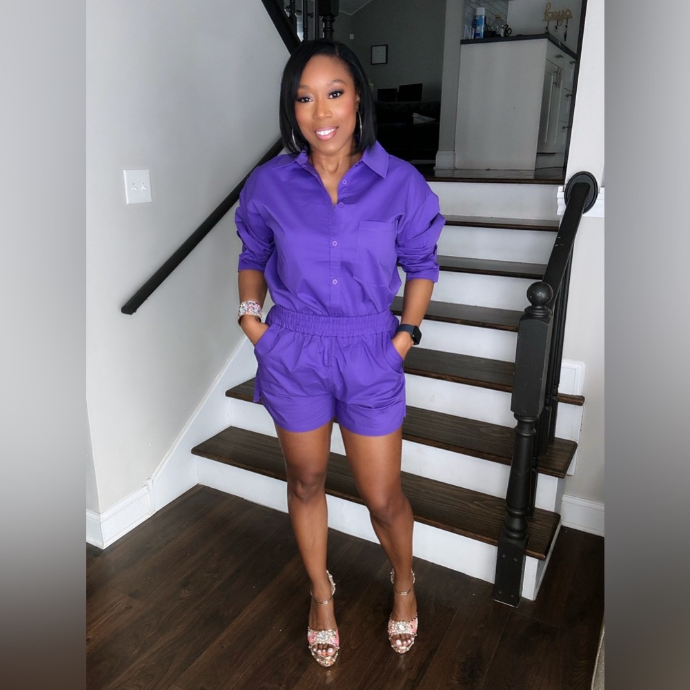 Purple shorts set